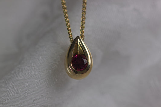 Rhodolite Garnet Teardrop Shape Pendant