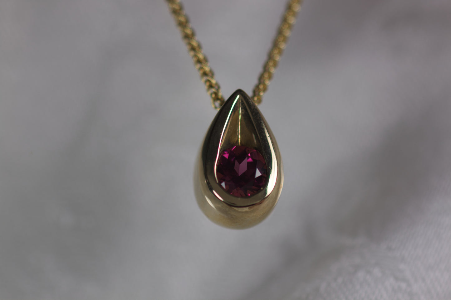 Rhodolite Garnet Teardrop Shape Pendant