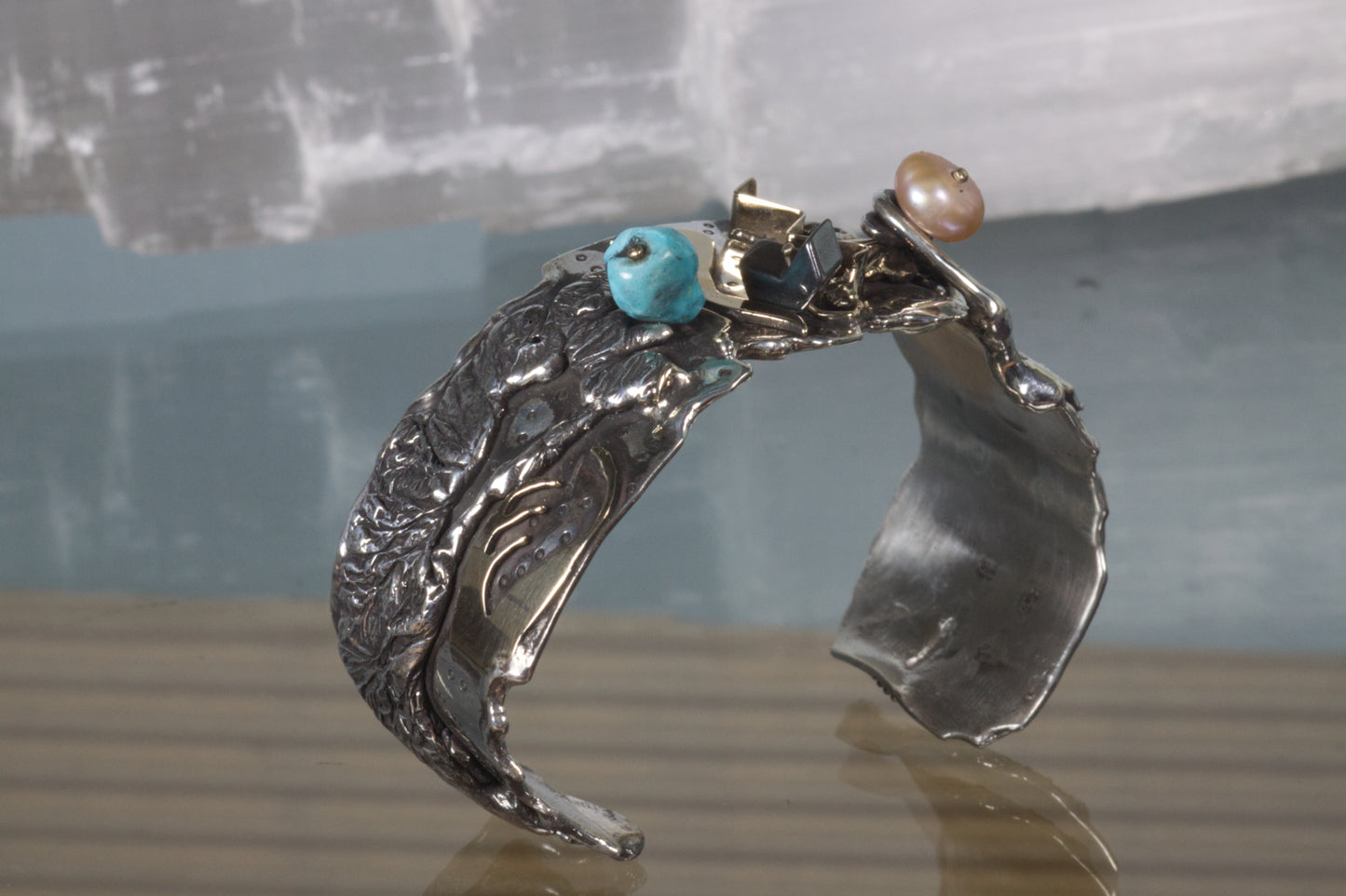 Saturday Fun Turquoise, Hematite & Pearl Bracelet