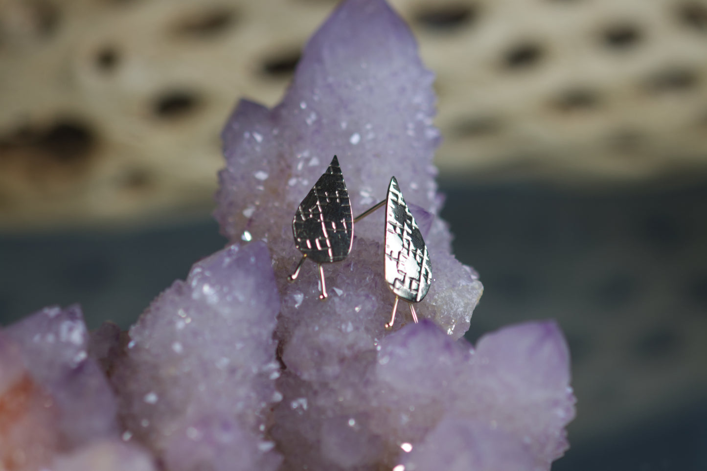 Textured Teardrop Earrings