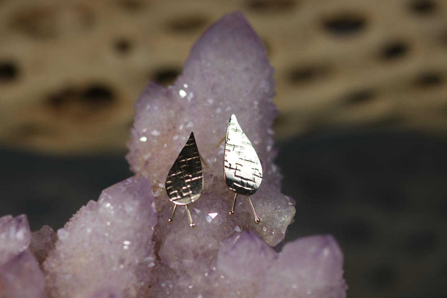 Textured Teardrop Earrings